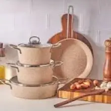 Cookplus Biogranit Panama Kahve 7 Parça Tencere Seti