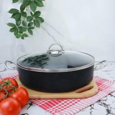 Meşeler Granit Basık Tencere Siyah - Inox