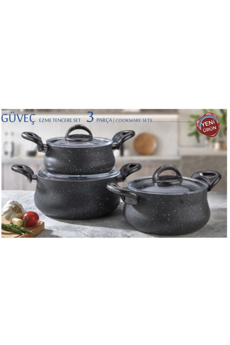 Güveç Ezme Seti Döküm 16/18/20 Cm