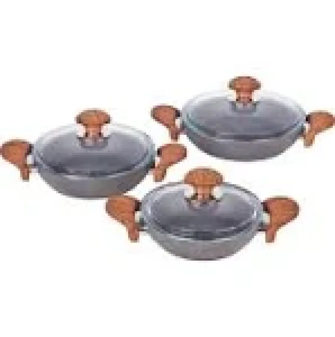 ÖZKENT Granit Gri Sahan Set Ahşap Sap K-514.03