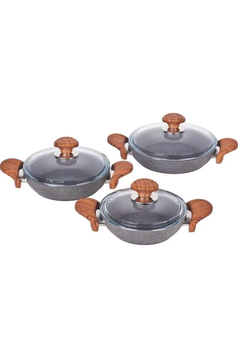 ÖZKENT Granit Gri Sahan Set Ahşap Sap K-514.03