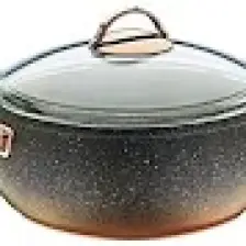 Oms Granit 26X11CM Derin Küre Tencere Cam Kapaklı Bakır 3141BKR
