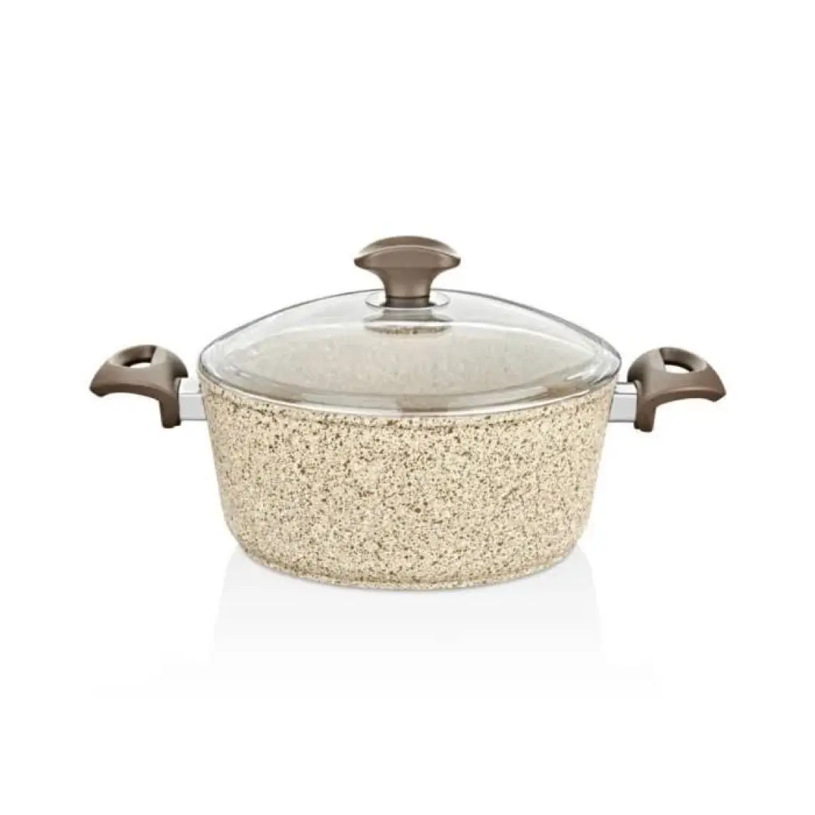 Falez Creamy Granitec 30 Cm Kısa Granit Tencere
