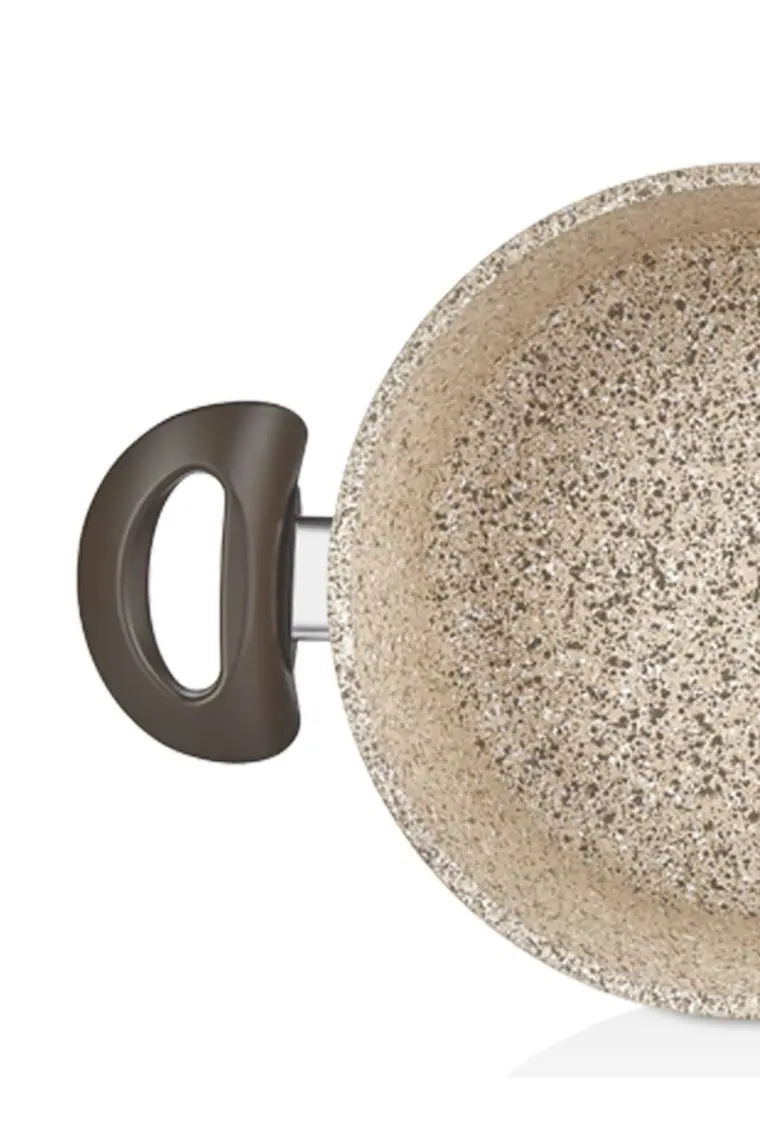 Falez Creamy Granitec 30 Cm Kısa Granit Tencere