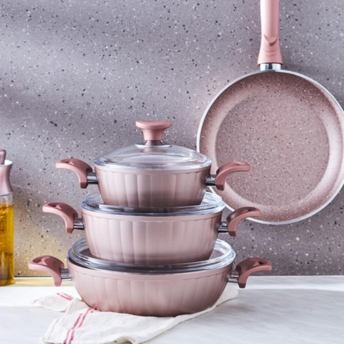 Karaca Dream Bio Granit 7 Parça Tencere Seti Rose