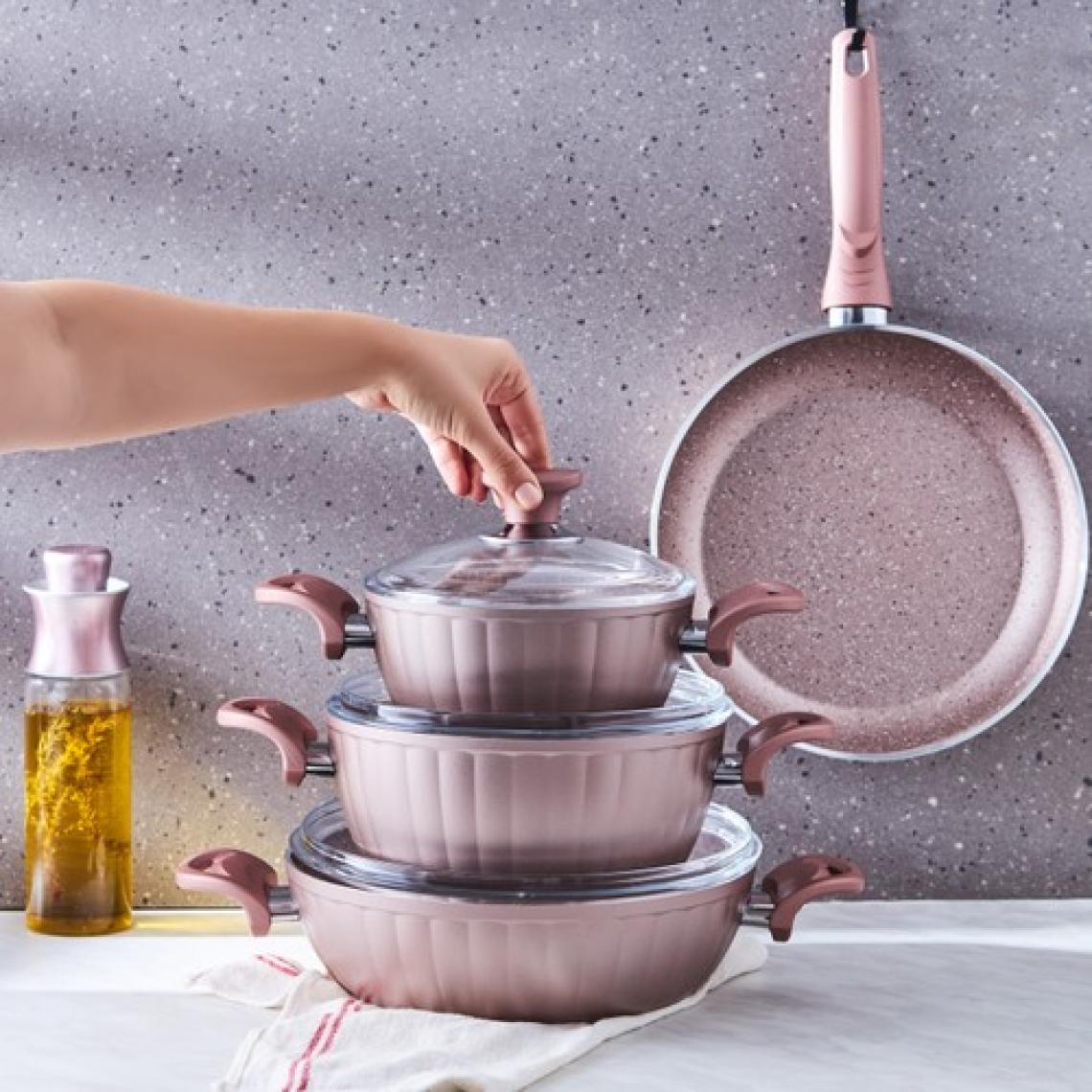 Karaca Dream Bio Granit 7 Parça Tencere Seti Rose
