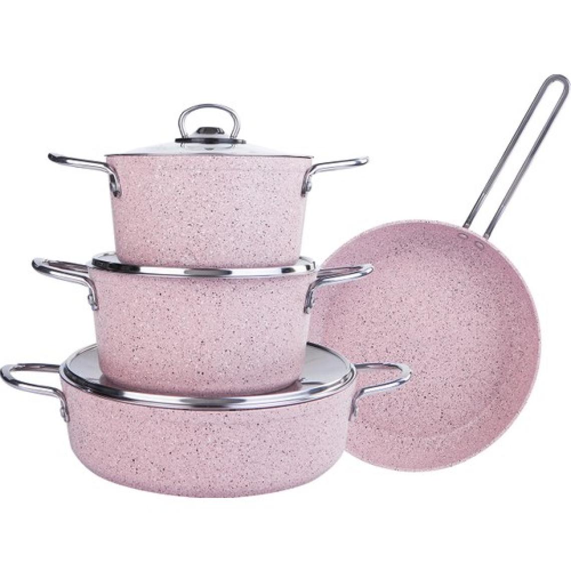 Cookplus Biogranit Alfa Pink 7 Parça Tencere Seti