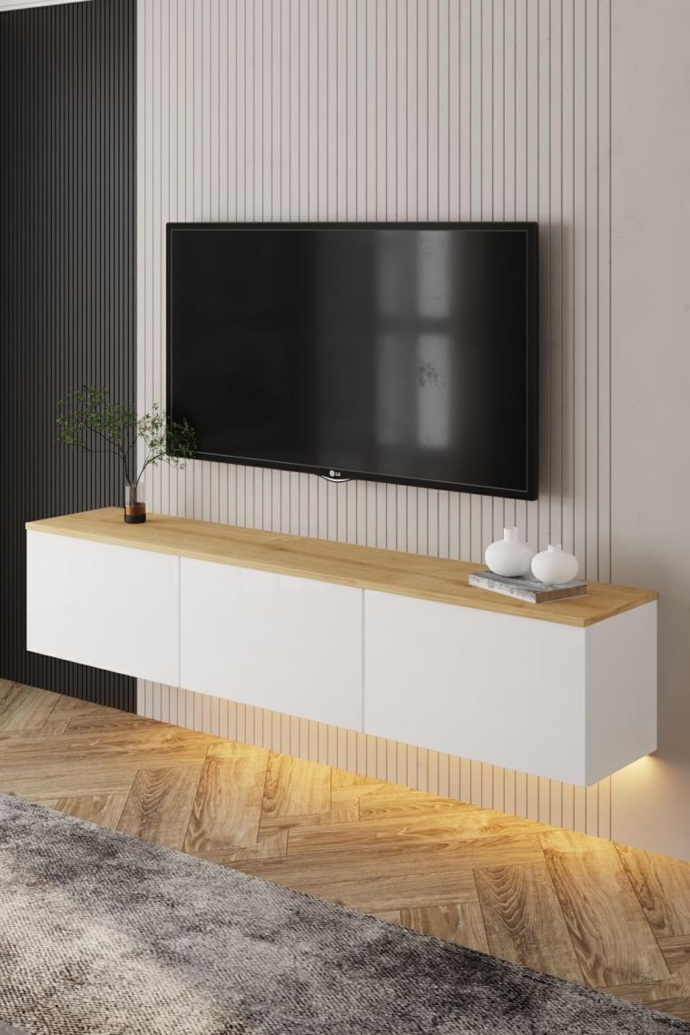 İnarch Dizayn Neon Işıklı Duvara Monte Tv Ünitesi