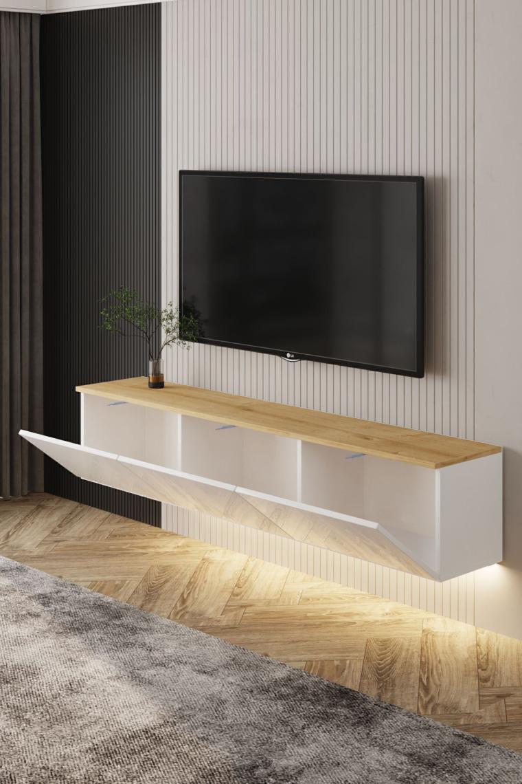 İnarch Dizayn Neon Işıklı Duvara Monte Tv Ünitesi