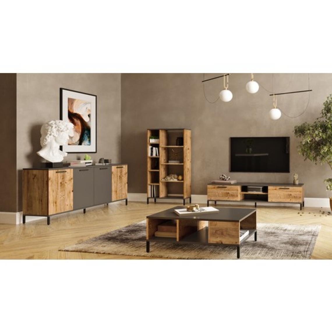 Robin Home Troya Serisi Tv Ünitesi Orta Sehpa Konsol Kitaplık 4'lü Salon Mobilya Takımı