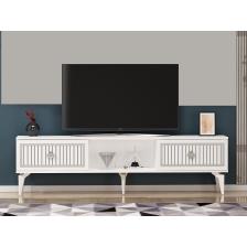 Cantek Dizayn 150 cm Nil Tv Sehpası (Alt Modül) Beyaz-Gümüş