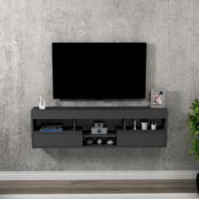 Arnetti Lisa Raflı Duvara Monte TV Sehpası, Antrasit - Lisa
