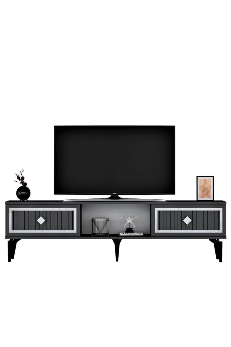 Cantek Dizayn 150 cm Nil Tv Sehpası (Alt Modül) Antrasit-Gümüş