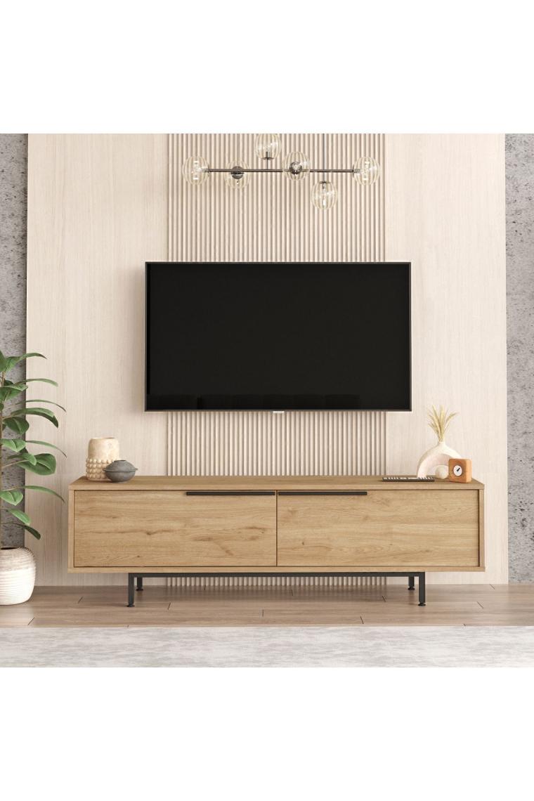 Yurudesign Ocean Tv Ünitesi Sehpası Metal Ayaklı 160CM Sepet On1-S
