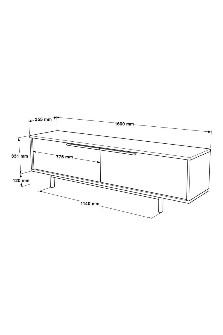 Yurudesign Ocean Tv Ünitesi Sehpası Metal Ayaklı 160CM Sepet On1-S