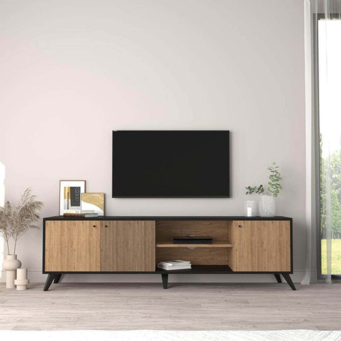 Bimossa E1030 Lisa Tv Ünitesi Siyah-Sepet 180CM