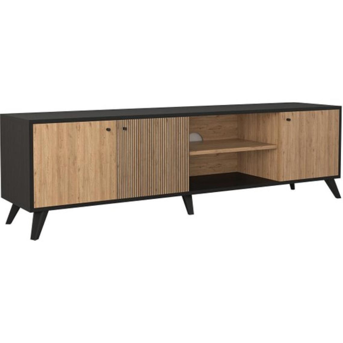 Bimossa E1030 Lisa Tv Ünitesi Siyah-Sepet 180CM