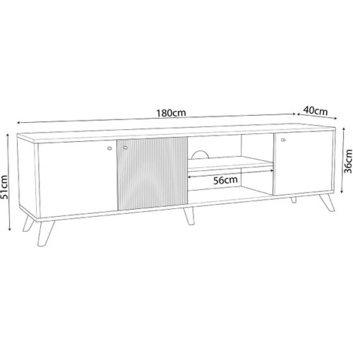 Bimossa E1030 Lisa Tv Ünitesi Siyah-Sepet 180CM