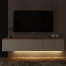 İnarch Dizayn Neon Işıklı Duvara Monte Tv Ünitesi
