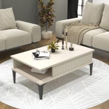 Cool Home Marin Tv Ünitesi 180 cm - Orta Sehpa Seti Çizgi Desenli , Raflı , Sis Gri
