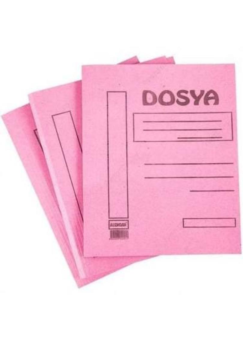 Alemdar Lüks Tam Kapaklı Karton Telli Dosya Pembe 25Li Paket