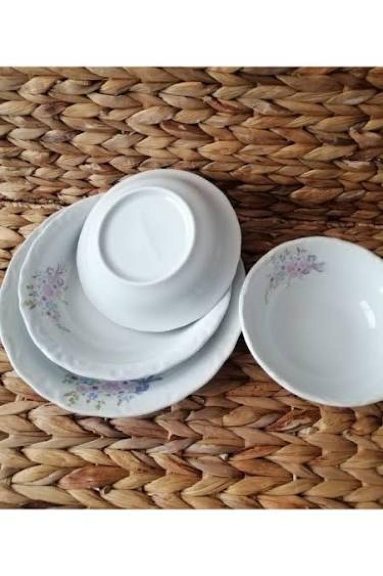Porselen Buket 24 Parça 6 Kişilik Yemek Takımı