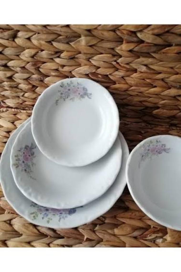Porselen Buket 24 Parça 6 Kişilik Yemek Takımı