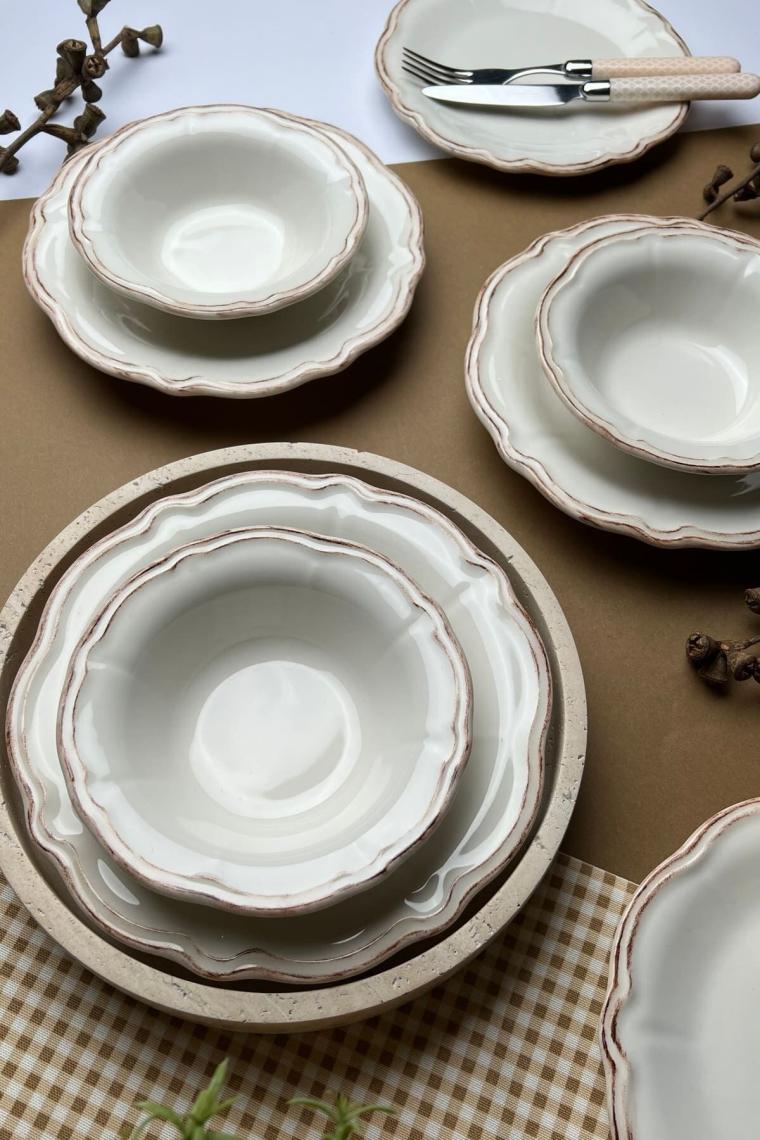 Tabak Evi Antik Yemek Takımı 6 Kişilik 24 Parça