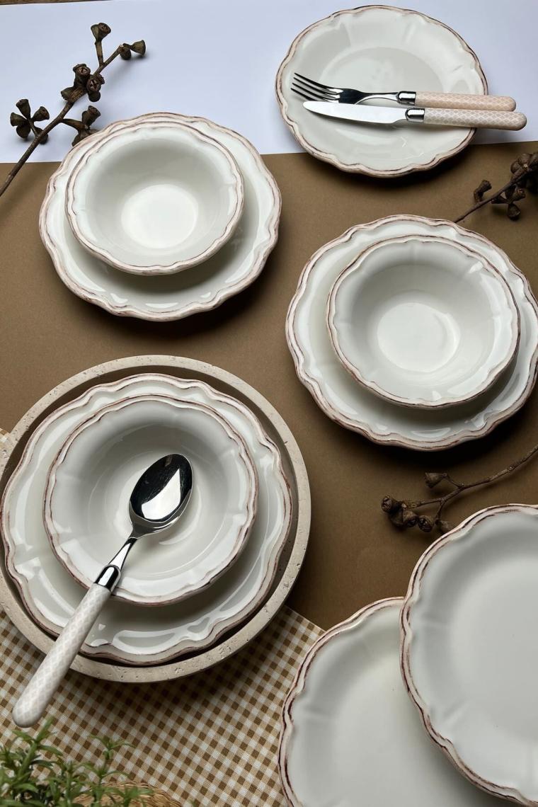 Tabak Evi Antik Yemek Takımı 6 Kişilik 24 Parça