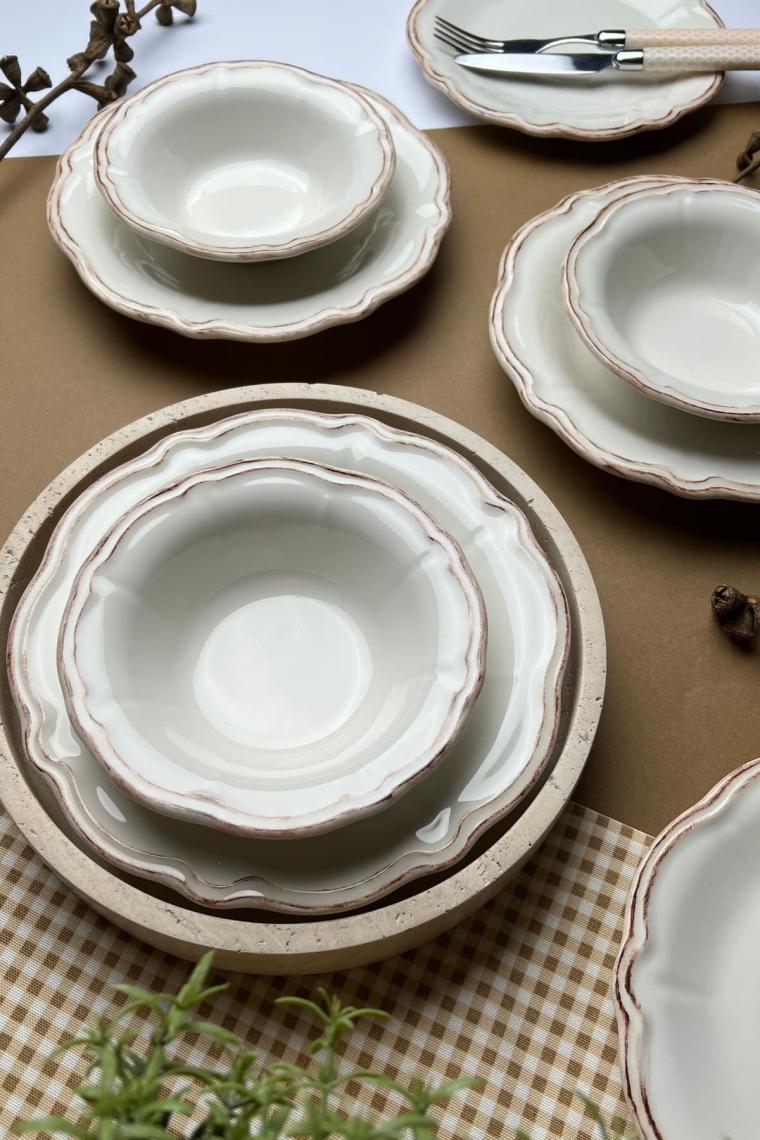 Tabak Evi Antik Yemek Takımı 6 Kişilik 24 Parça