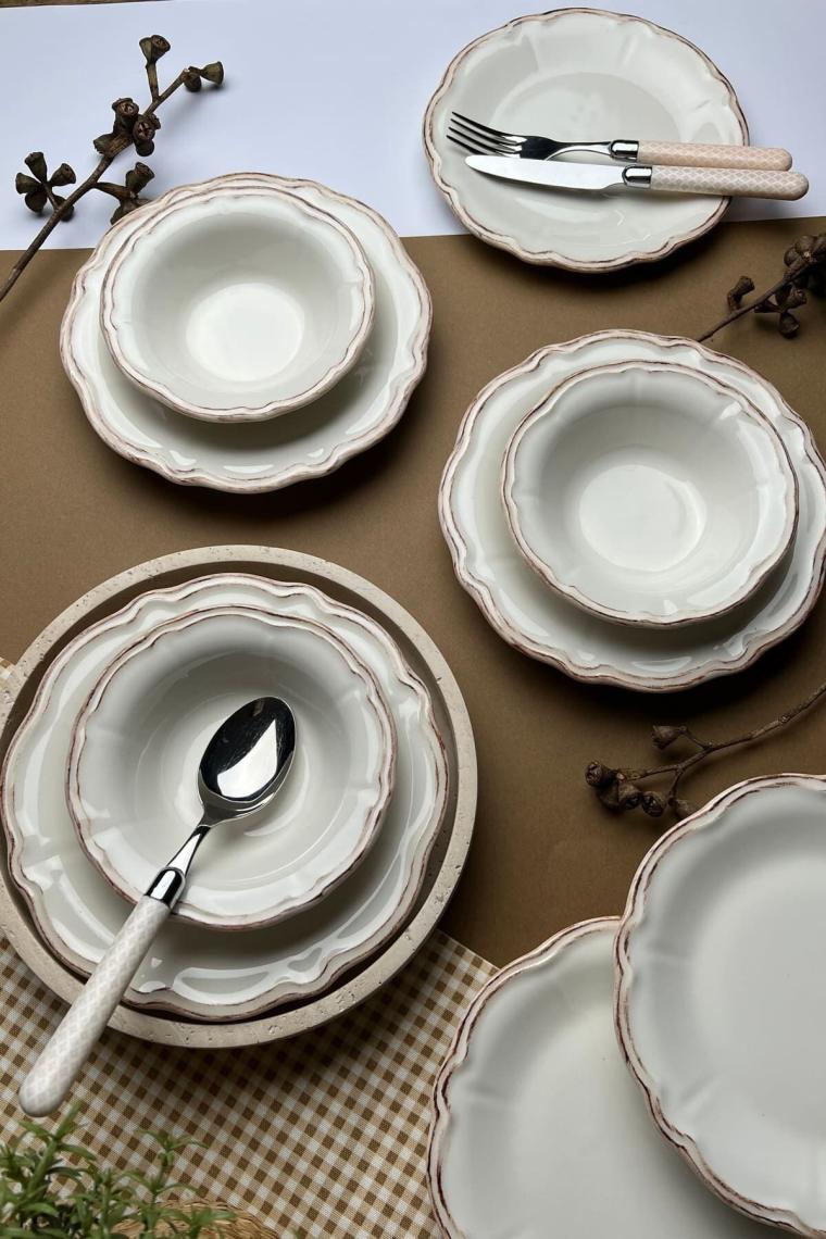 Tabak Evi Antik Yemek Takımı 6 Kişilik 24 Parça