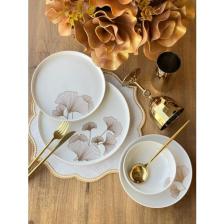 Rossev Yemek Takımı Modern Ginkgo 24 Parça 6 Kişilik