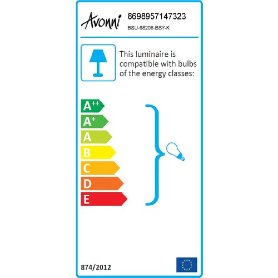AVONNI BSU-68206-BSY-K Siyah Boyalı Dış Mekan Aydınlatma E27 ABS Polikarbon Cam 23cm