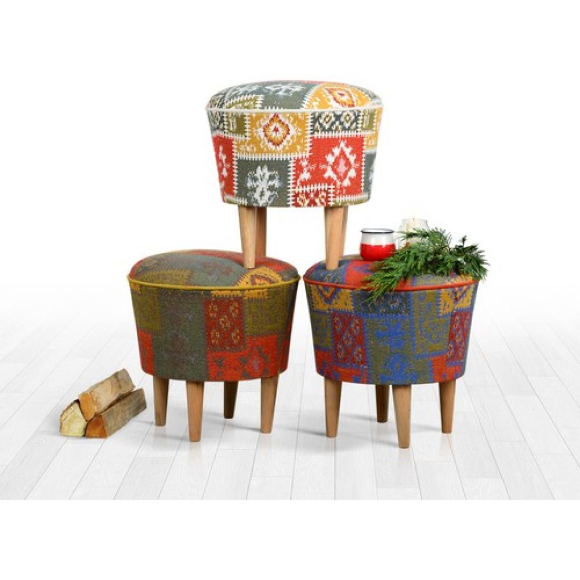Lorence Home Rug Puf  - Yeşil