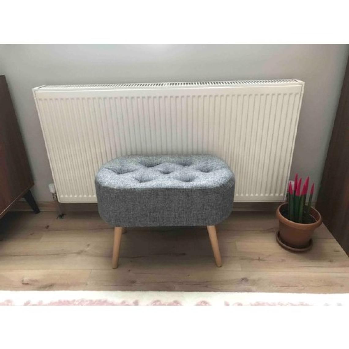 Beylerbeyi Gürgen Ahşap Ayak Welsoft Kumaş Oval Pufidik Puf Bench Tabure Sandalye