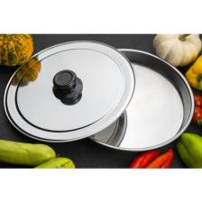 Bay Dursan Balık Tava Kapağı Paslanmaz Çelik Kalın Metal Parlak Tava Kapağı 35 cm