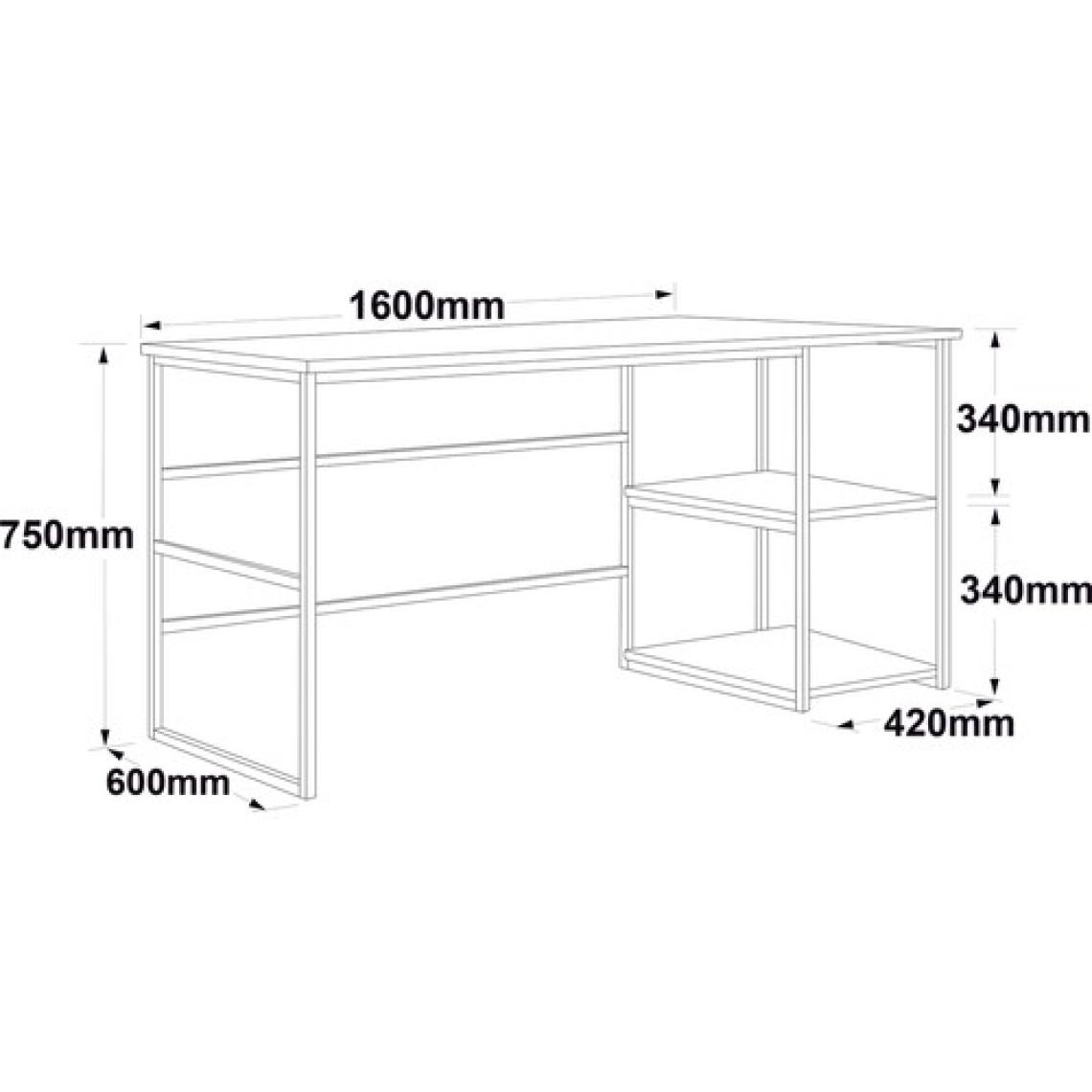 Robin Home Atlantis Ofis Büro Çalışma Masası Bilgisayar Masası Laptop Masası Raflı 160CM AS28-A Çam