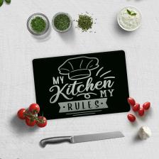 Decorita My Kitchen My Rules | Cam Kesme Tahtası - Cam Kesme Tablası | 20cm x 30cm