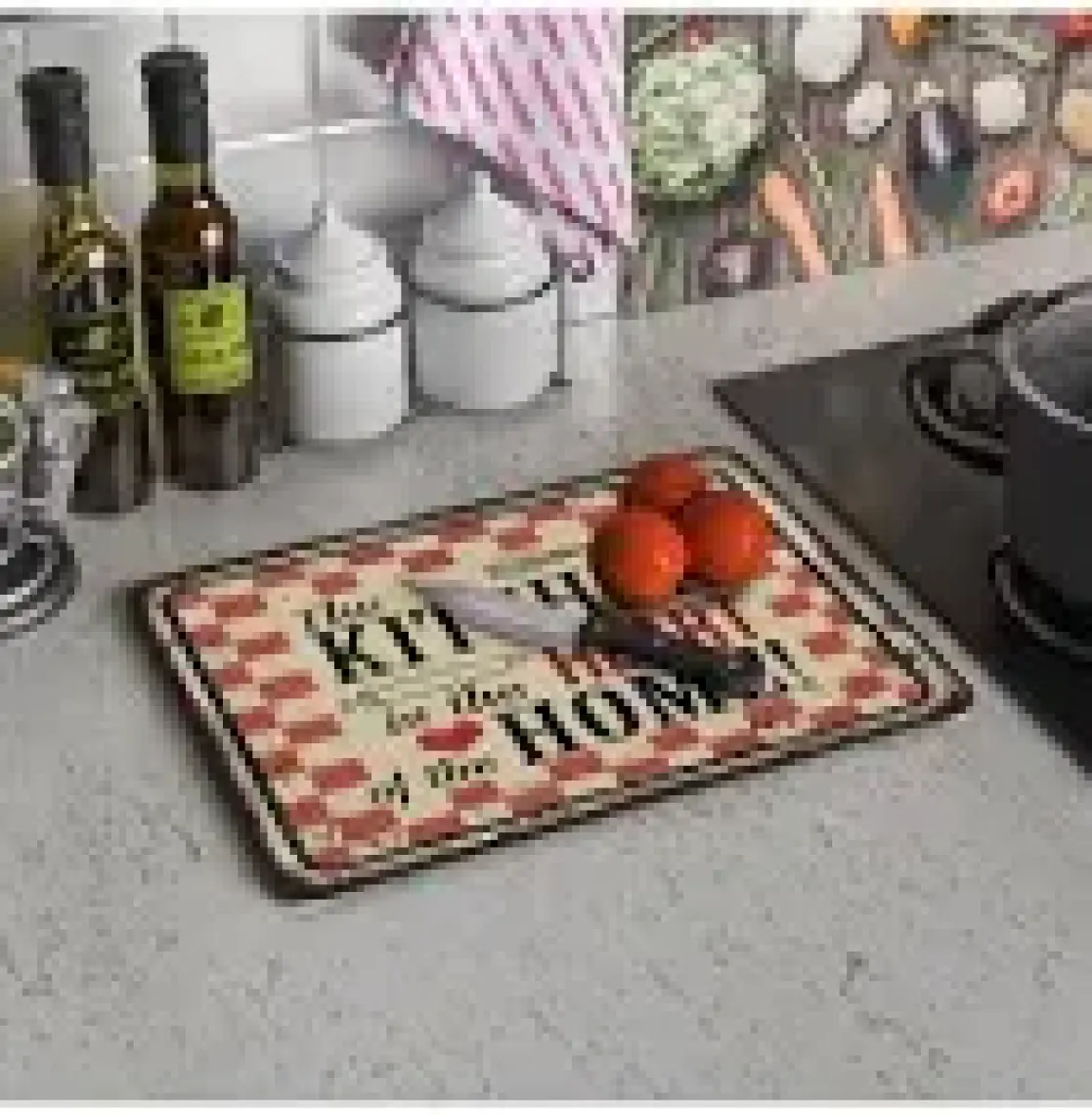 Decovetro My Kitchen Heart Görünümlü Cam Kesim Tablası 30 x 40 cm