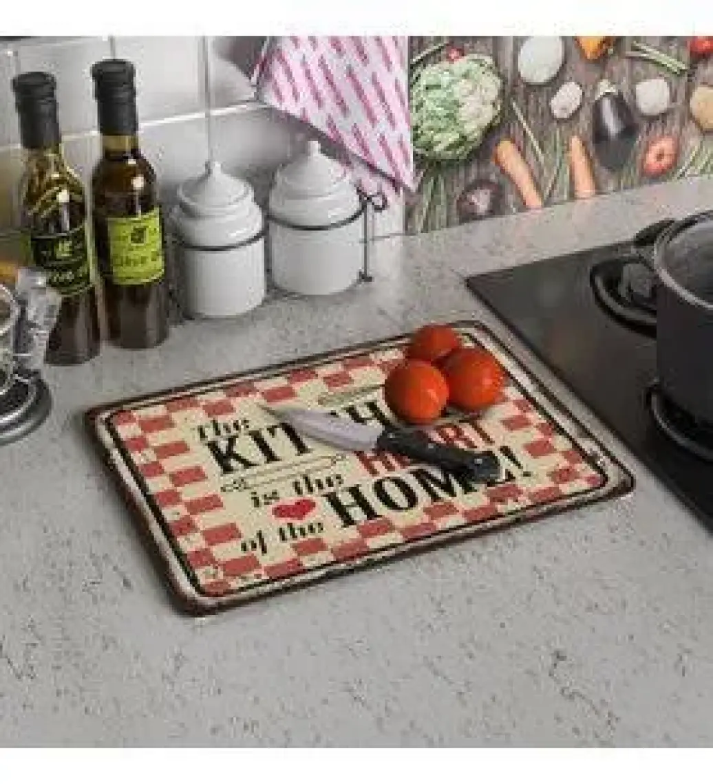 Decovetro My Kitchen Heart Görünümlü Cam Kesim Tablası 30 x 40 cm