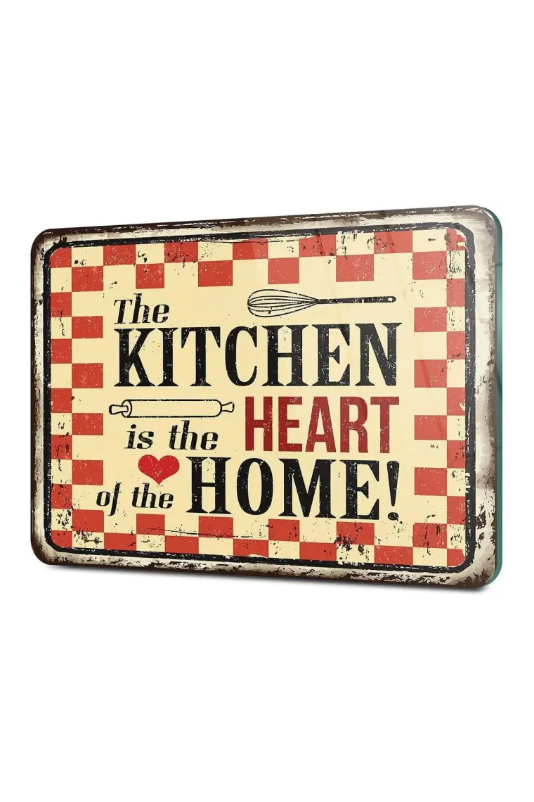Decovetro My Kitchen Heart Görünümlü Cam Kesim Tablası 30 x 40 cm