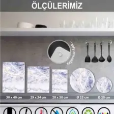 Saban Saydam Cam Kesme Tahtası - Kesme Tablası 20 x 30 cm.