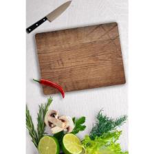 Saban 30X40 cm Koyu Ahşap Desenli Cam Kesme Tablası