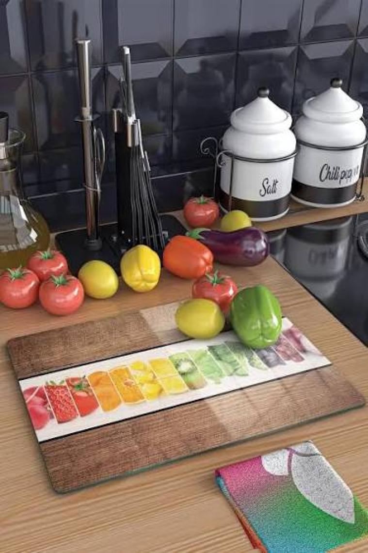 Decovetro Ahşap Görünümlü Cam Kesim Tablası 20 x 30 cm