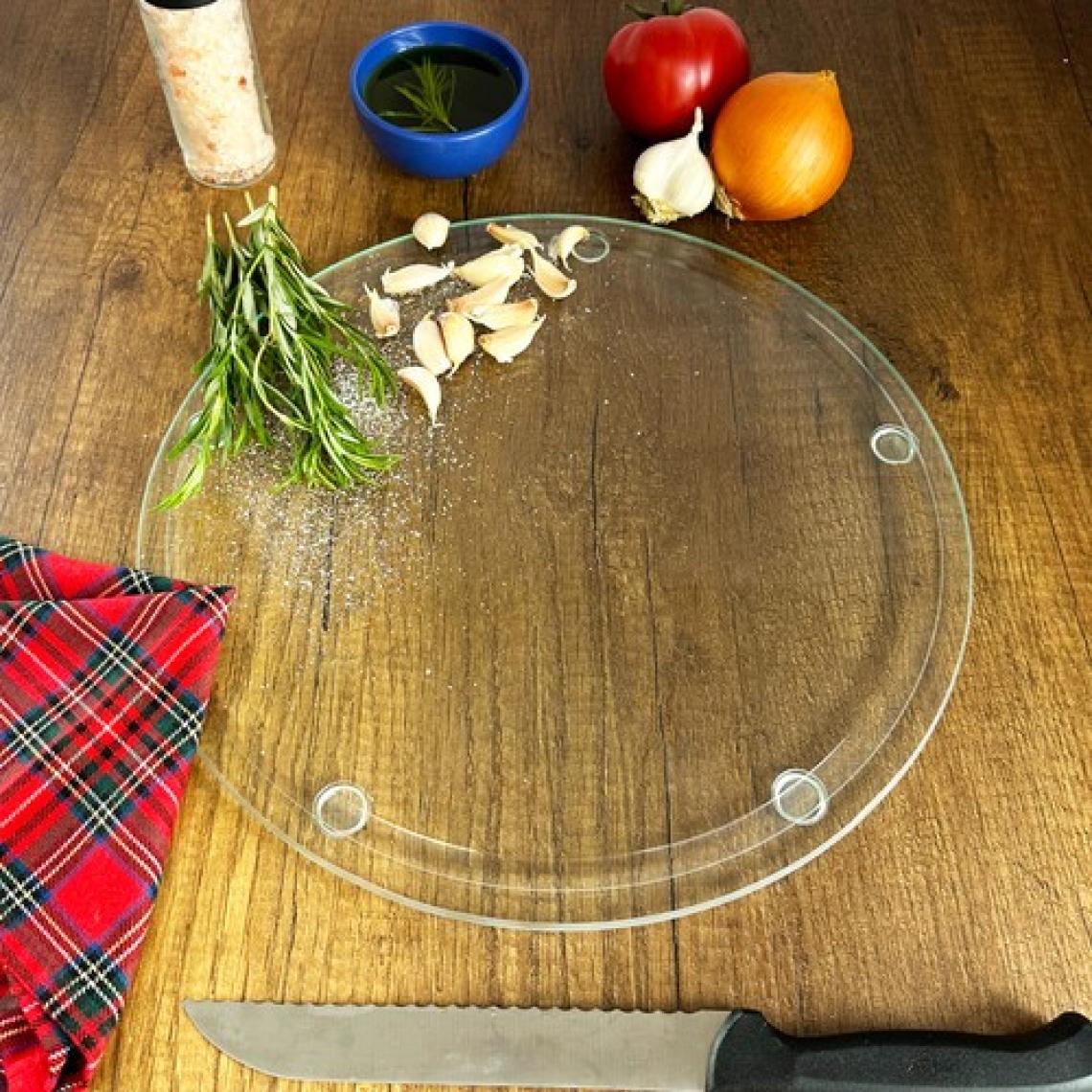 Decorita Kanallı Cam Kesme Tahtası - Cam Kesme Tablası | Saydam | ÇAP32CM | Patentli Ürün