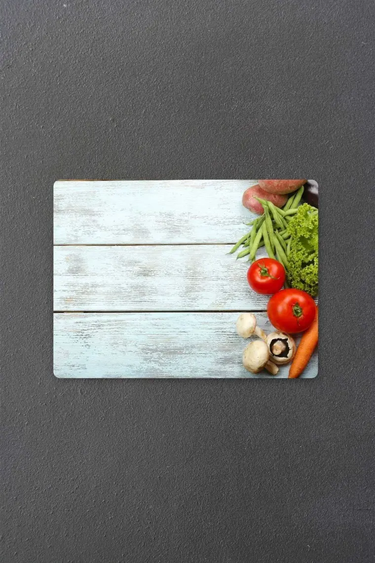 Decovetro Mavi Ahşap Görünümlü Cam Kesim Tablası 30 x 40 cm