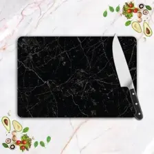 Decovetro Siyah Granit Görünümlü Cam Kesim Tablası 20 x 30 cm