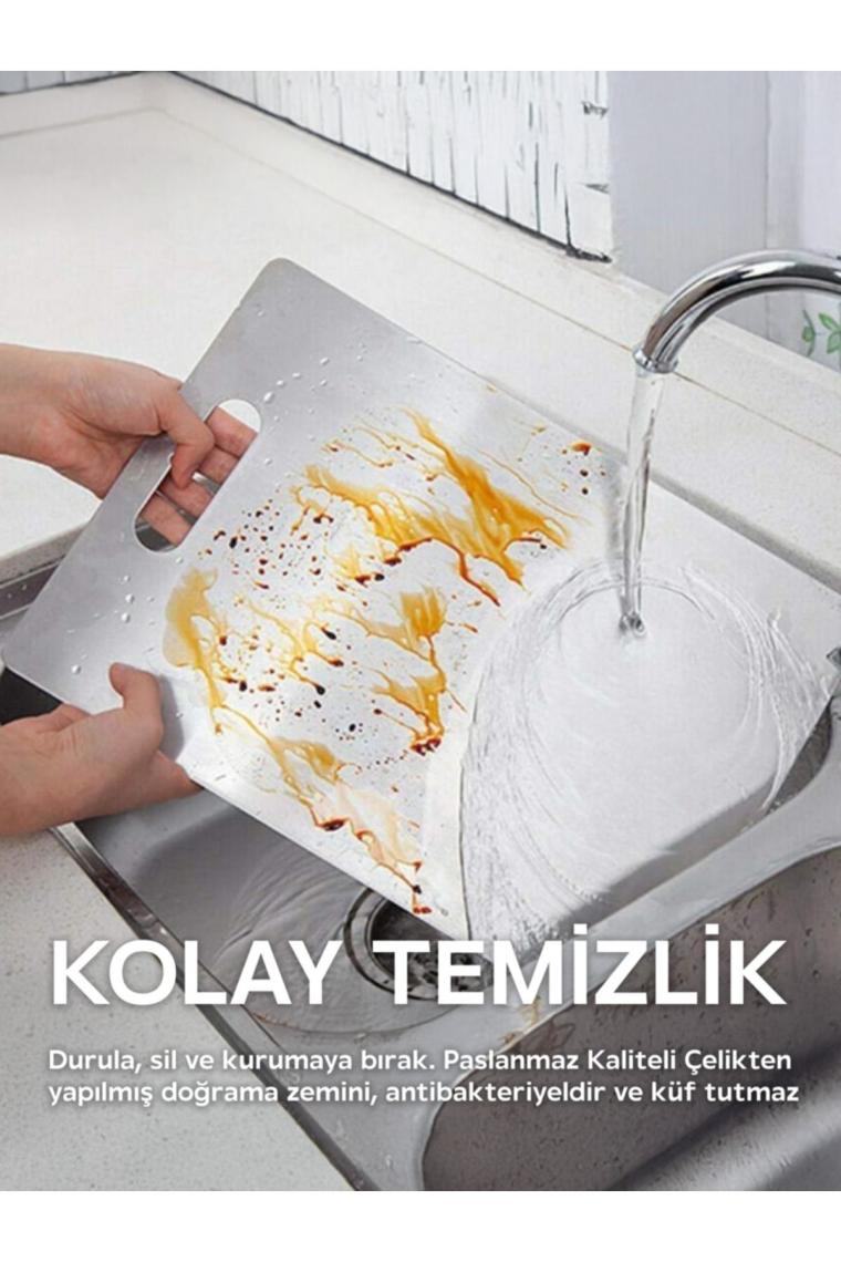Luxury Paslanmaz Çelik Kesme Tahtası, Antibakteriyel, 304 Kalite,sağlıklı Kesim Tahtası,metal Kesim Panosu 1 Adet