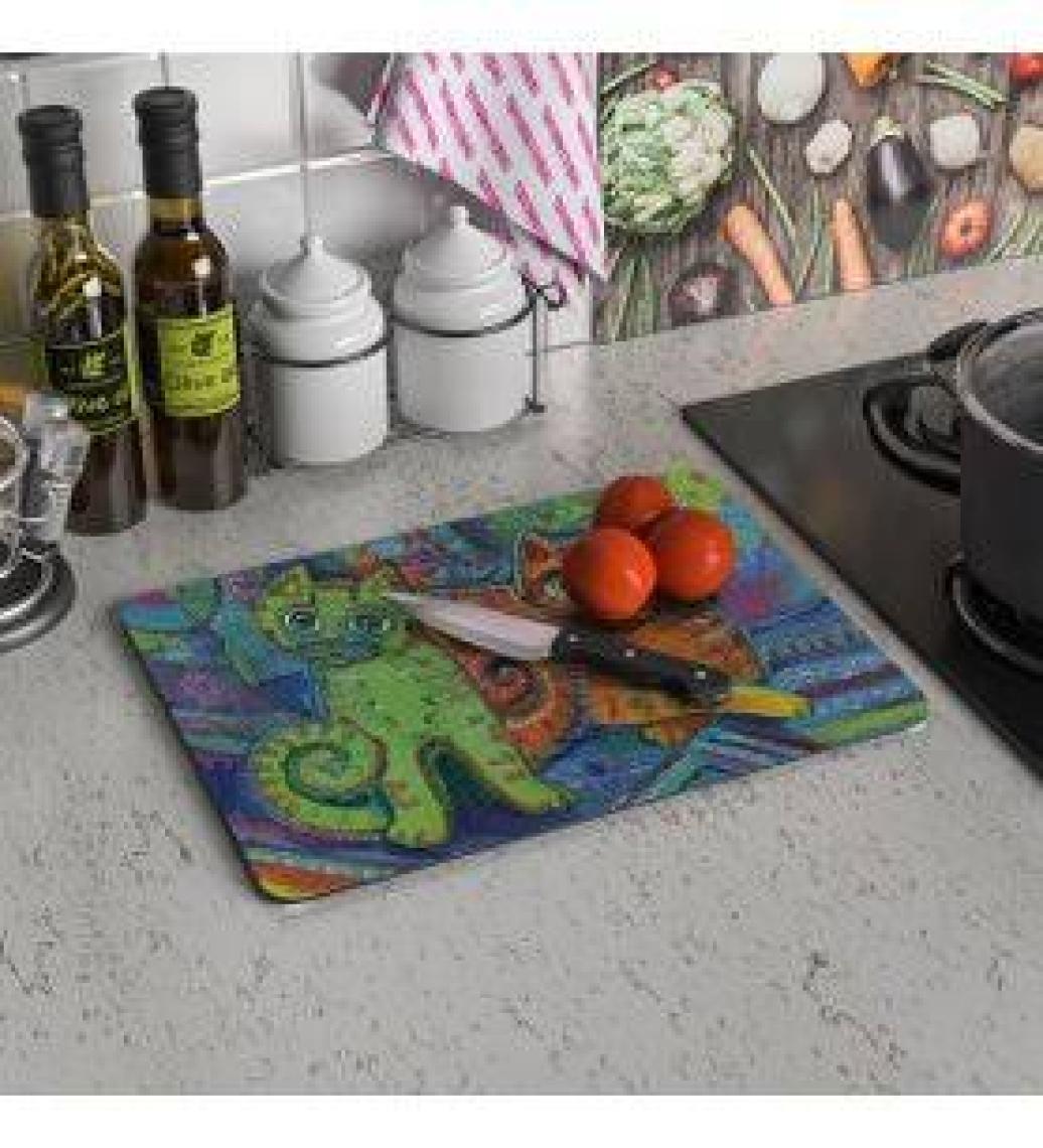 Decovetro Kedi Görünümlü Cam Kesim Tablası 30 x 40 cm