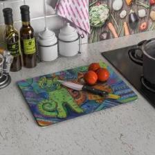 Decovetro Kedi Görünümlü Cam Kesim Tablası 30 x 40 cm